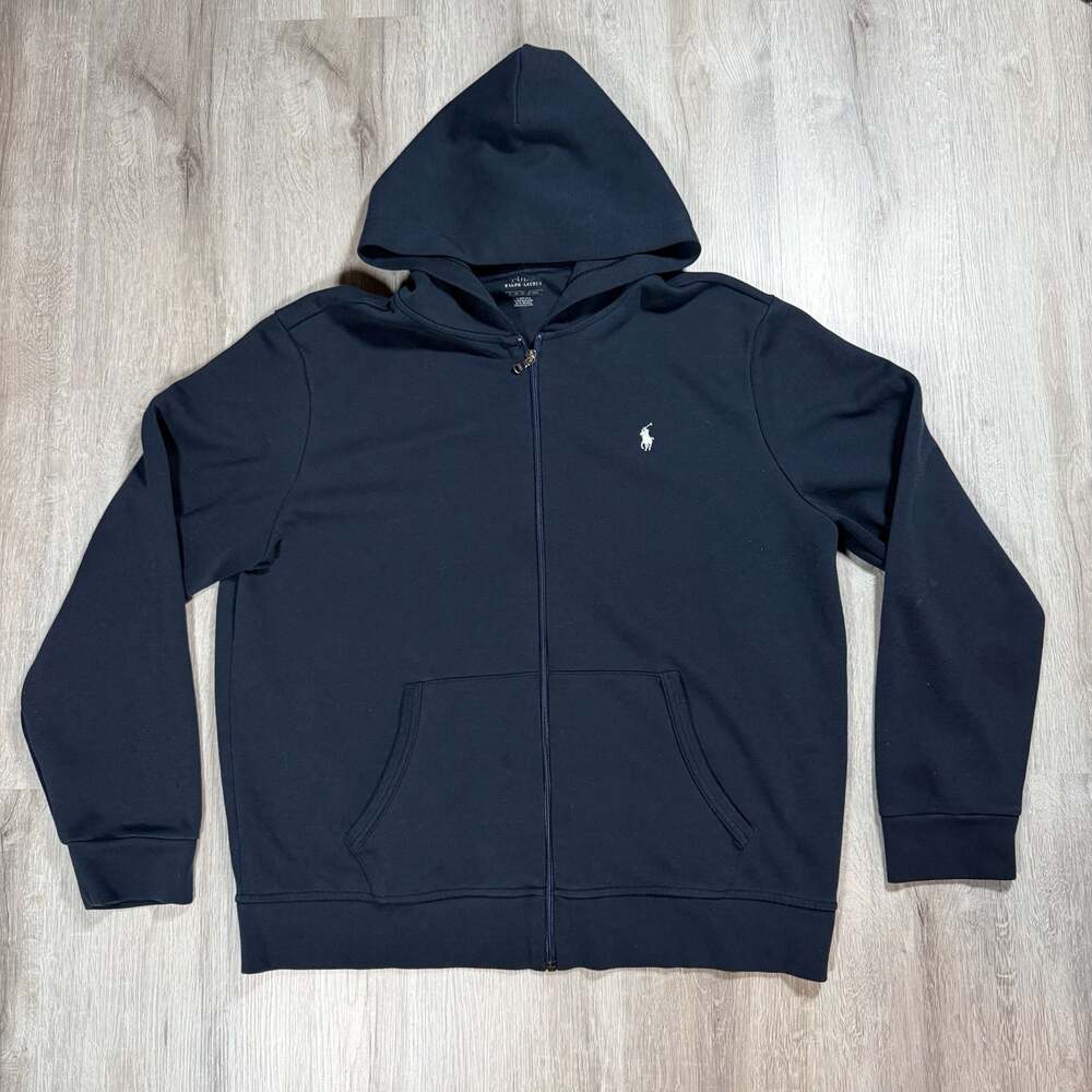 Polo Ralph Lauren Men's Full-Zip Navy Blue Tech Fleece Hoodie XL
